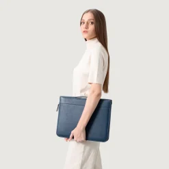 The Eclectic Midnight Blue Leather Folio Organizer
