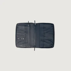 The Eclectic Midnight Blue Leather Folio Organizer