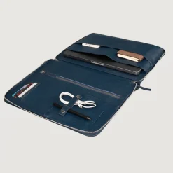 The Eclectic Midnight Blue Leather Folio Organizer
