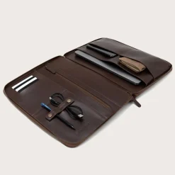 The Eclectic Vintage Brown Leather Folio Organizer