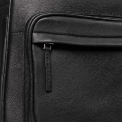 The Philos Black Leather Backpack
