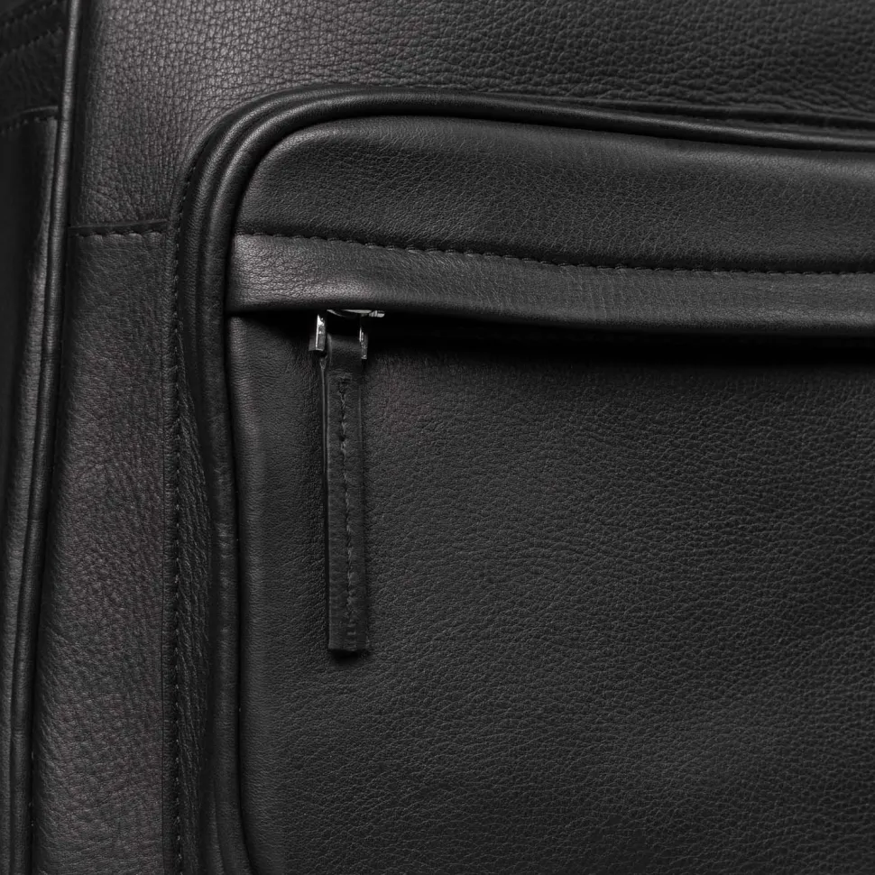 The Philos Black Leather Backpack