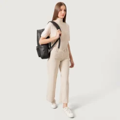 The Philos Black Leather Backpack