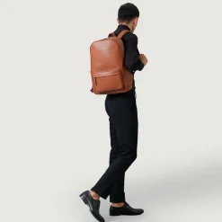 The Philos Brown Leather Backpack