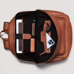 The Philos Brown Leather Backpack