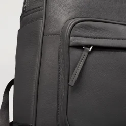 The Philos Grey Leather Backpack