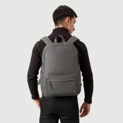The Philos Grey Leather Backpack