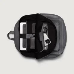 The Philos Grey Leather Backpack