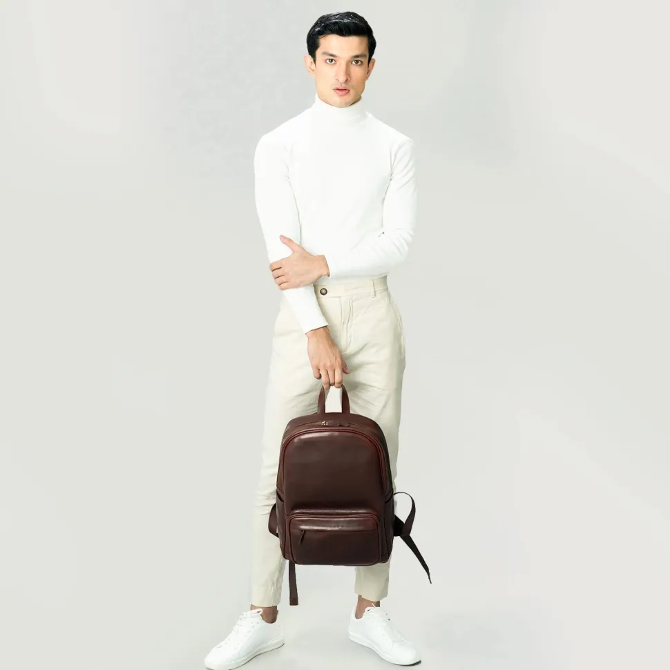 The Philos Vintage Brown Leather Backpack