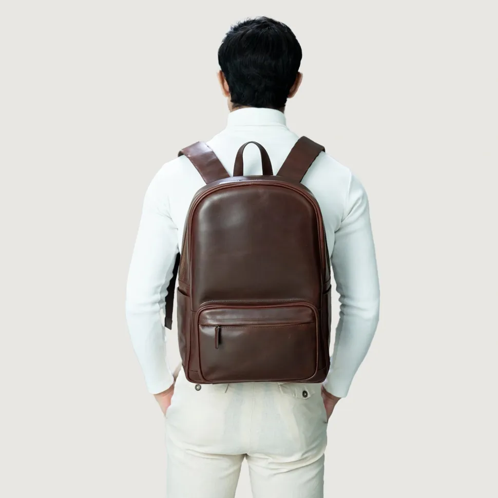 The Philos Vintage Brown Leather Backpack