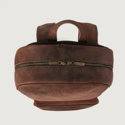The Philos Vintage Distressed Brown Leather Backpack