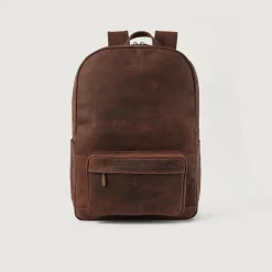 The Philos Vintage Distressed Brown Leather Backpack