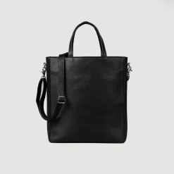The Poet Black Leather Tote Bag
