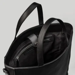 The Poet Black Leather Tote Bag