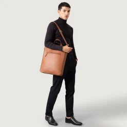 The Poet Brown Leather Tote Bag