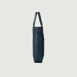 The Poet Midnight Blue Leather Tote Bag
