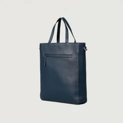 The Poet Midnight Blue Leather Tote Bag
