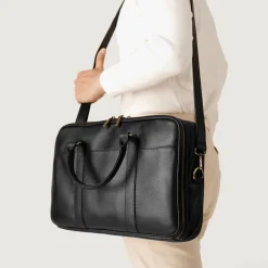 The Preston Black Leather Briefcase