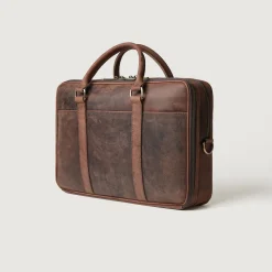 The Preston Vintage Distressed Brown Leather Briefcase