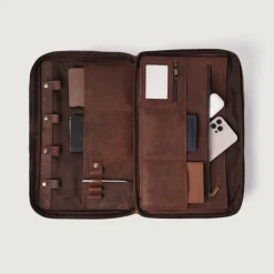 The Preston Vintage Distressed Brown Leather Briefcase