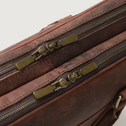 The Preston Vintage Distressed Brown Leather Briefcase