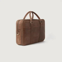 The Preston Vintage Tan Leather Briefcase