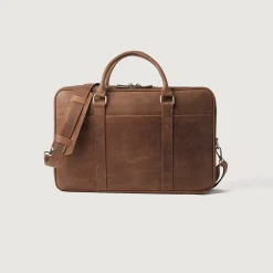 The Preston Vintage Tan Leather Briefcase