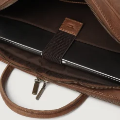 The Preston Vintage Tan Leather Briefcase
