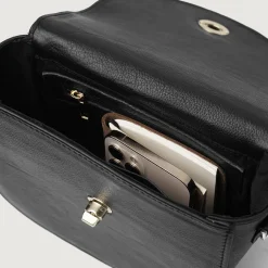 The Sandra Black Leather Saddle Bag