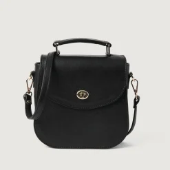 The Sandra Black Leather Saddle Bag