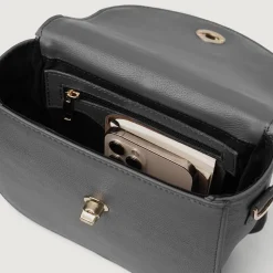 The Sandra Grey Leather Saddle Bag