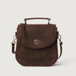 The Sandra Vintage Distressed Brown Leather Saddle Bag