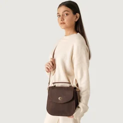 The Sandra Vintage Distressed Brown Leather Saddle Bag