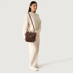 The Sandra Vintage Distressed Brown Leather Saddle Bag