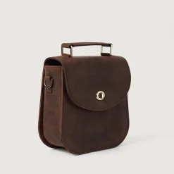 The Sandra Vintage Distressed Brown Leather Saddle Bag