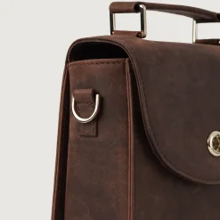 The Sandra Vintage Distressed Brown Leather Saddle Bag