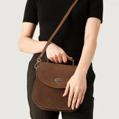 The Sandra Vintage Tan Leather Saddle Bag