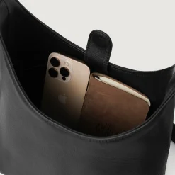 The Stefani Black Leather Hobo Bag