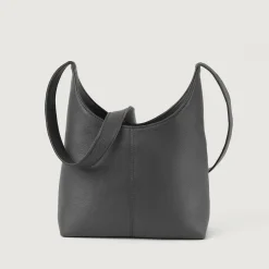 The Stefani Grey Leather Hobo Bag