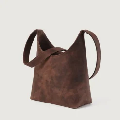 The Stefani Vintage Distressed Brown Leather Hobo Bag