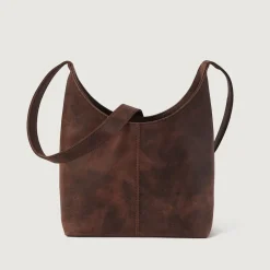 The Stefani Vintage Distressed Brown Leather Hobo Bag