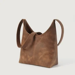 The Stefani Vintage Tan Brown Leather Hobo Bag