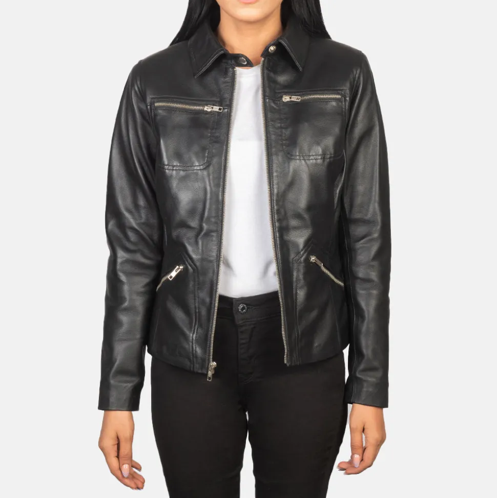 Tomachi Black Leather Jacket