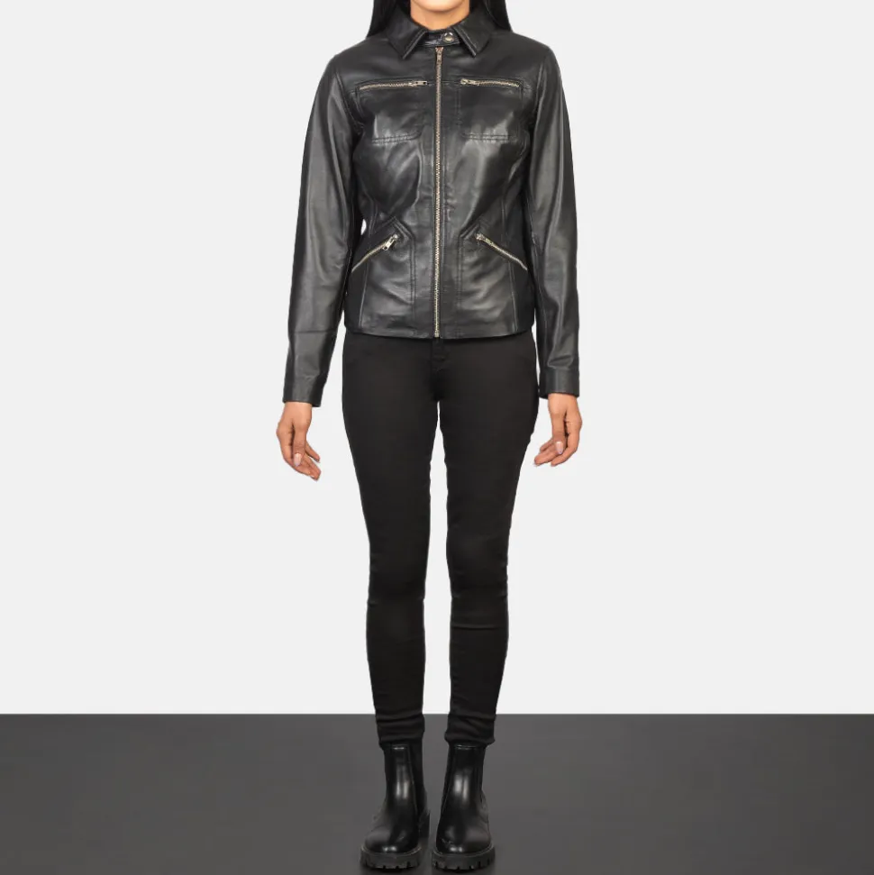 Tomachi Black Leather Jacket