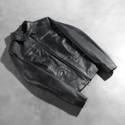 Tomachi Black Leather Jacket