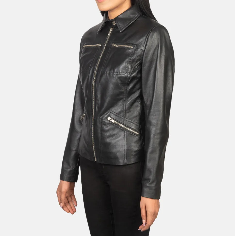 Tomachi Black Leather Jacket
