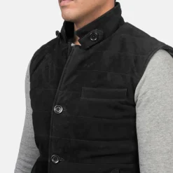 Tony Black Suede Vest