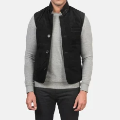 Tony Black Suede Vest