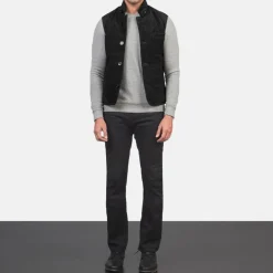 Tony Black Suede Vest