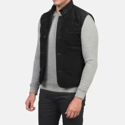 Tony Black Suede Vest
